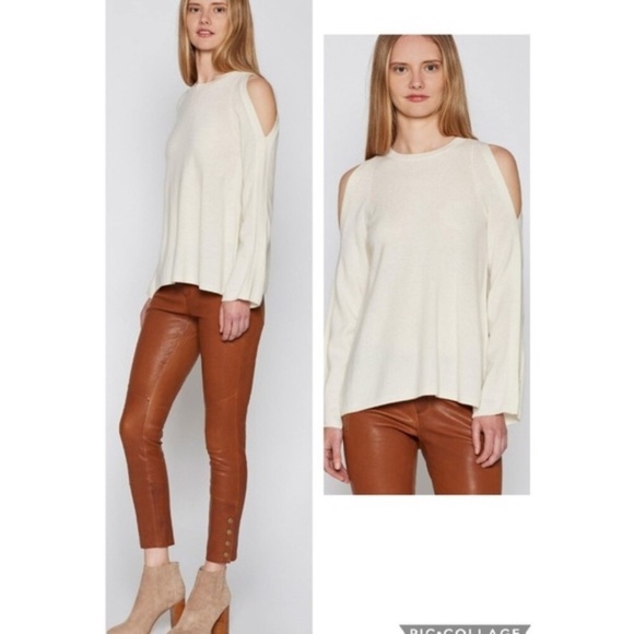 Joie Amalyn Split Shoulder Wool Cashmere Sweater - Picture 1 of 9